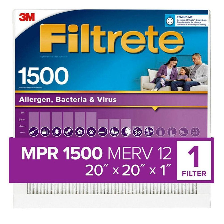 3M Filtrete 1500 Ultra Allergen Reduction Air Filter - 20x20x1