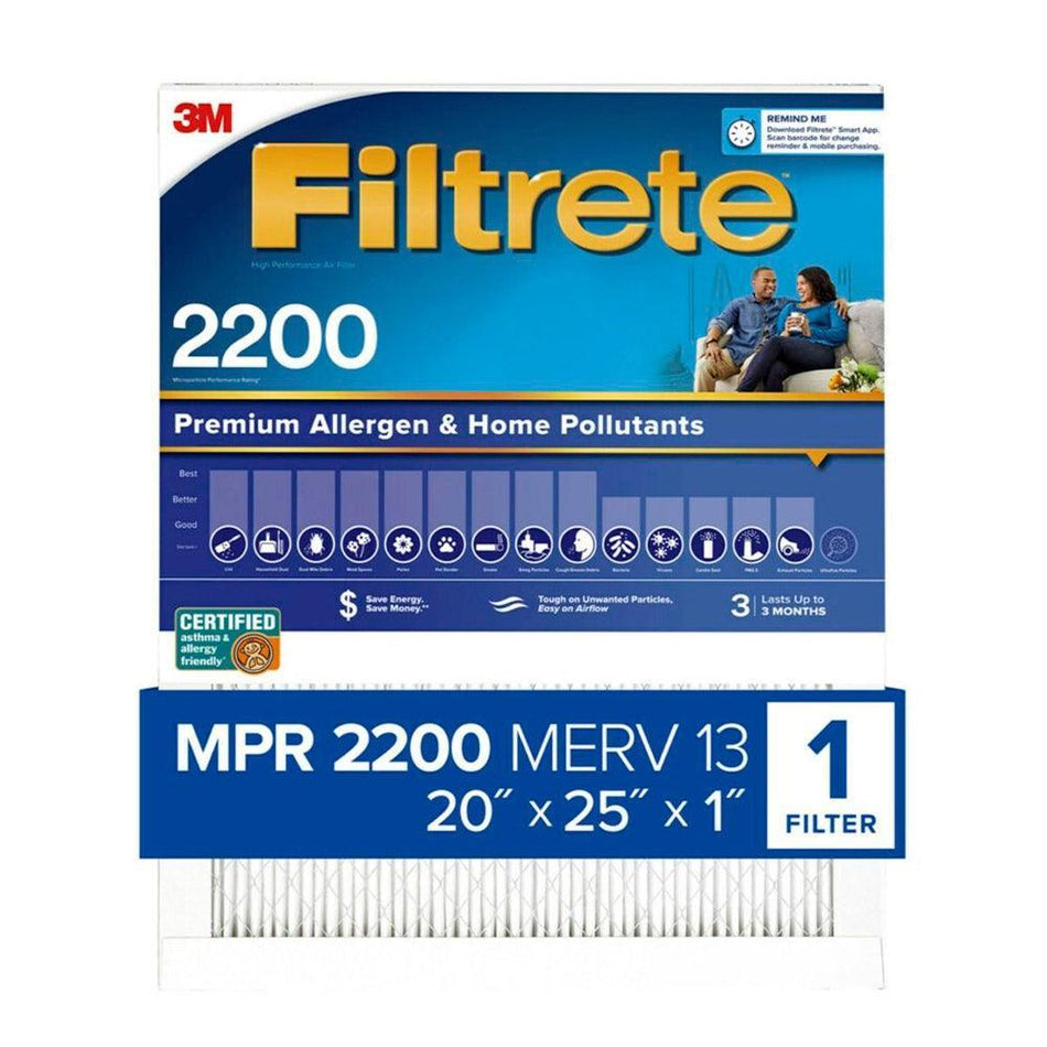 3M Filtrete 2200 Elite Allergen & Home Pollutants Air Filter - 20x25x1